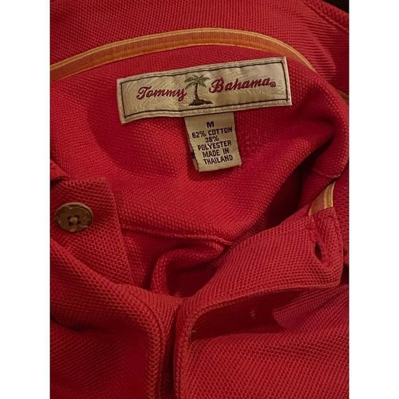 Tommy Bahama Reddish Orange Men's Size M Short Sleeve Polo Shirt - Picture 11 of 12